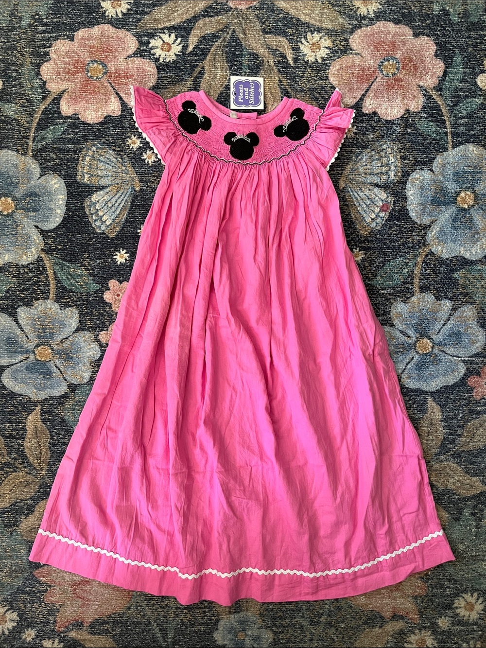 Pleats and Stitches Smocked Bishop Minnie Ears Dress